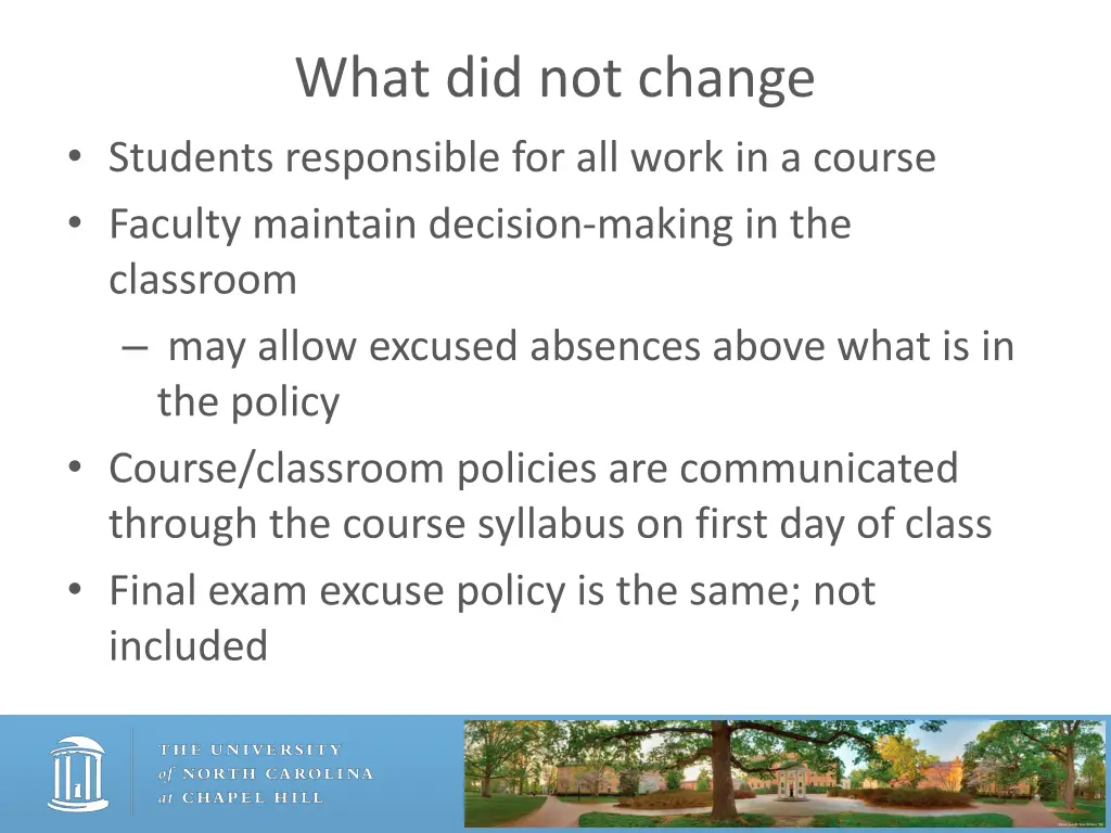 what did not change students responsible