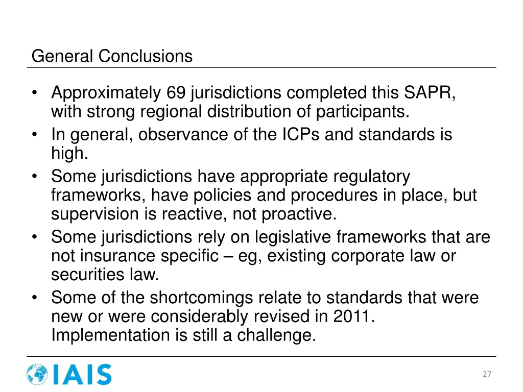 general conclusions