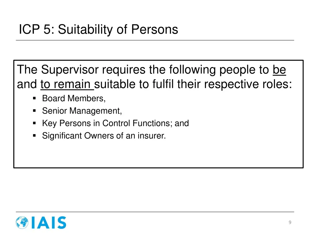 icp 5 suitability of persons