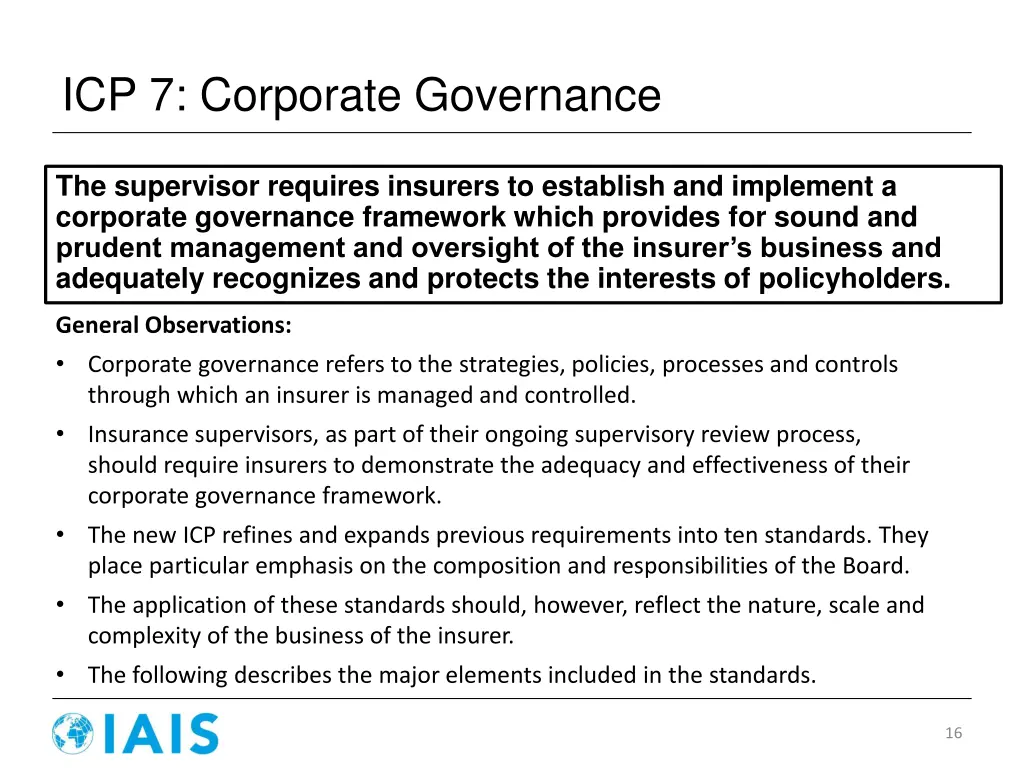 icp 7 corporate governance
