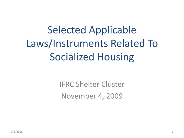 selected applicable laws instruments related