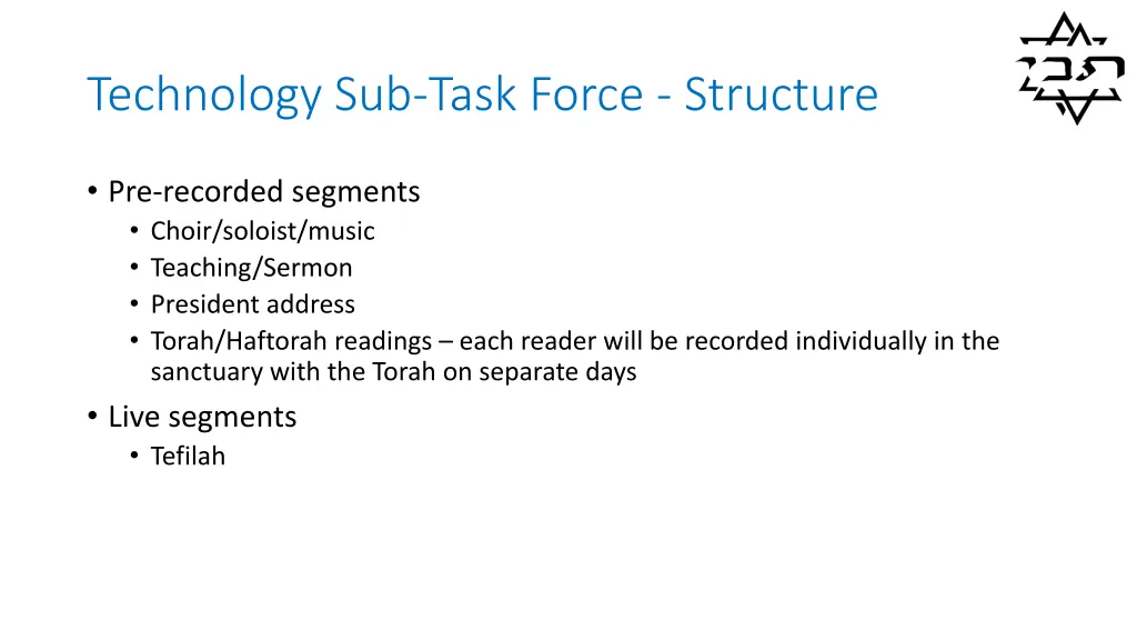 technology sub task force structure