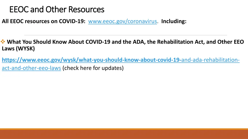 eeoc and other resources eeoc and other resources