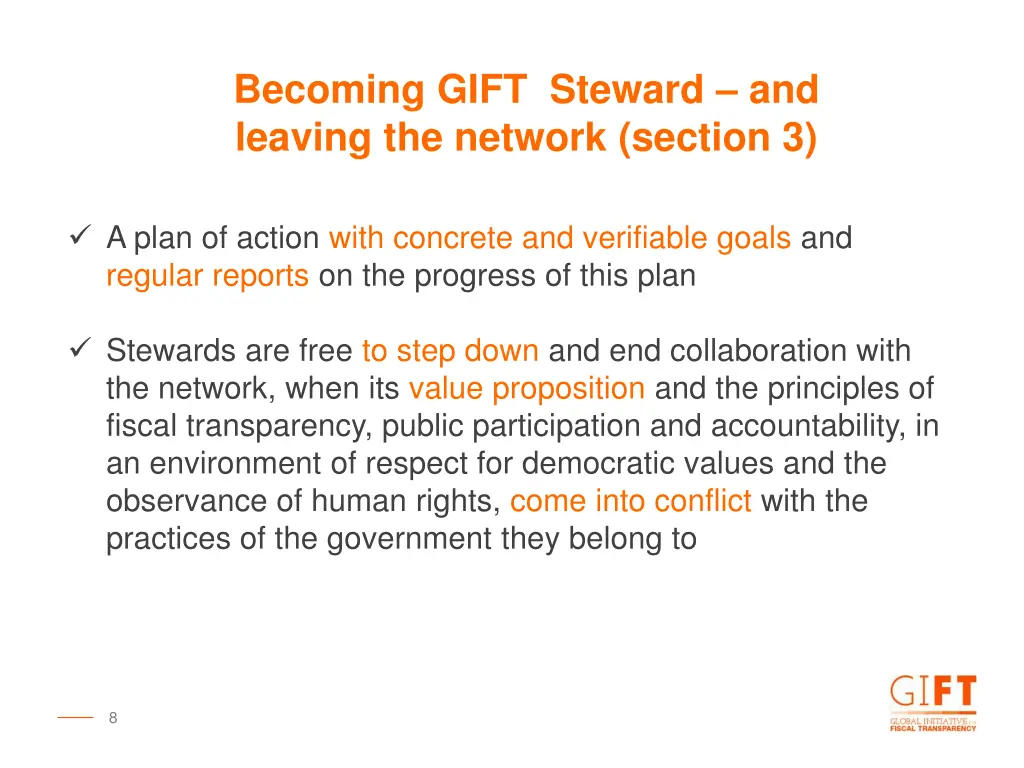 becoming gift steward and leaving the network