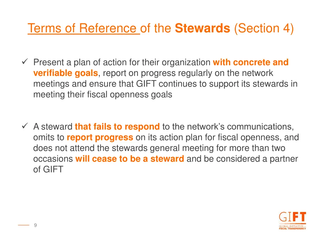 terms of reference of the stewards section 4