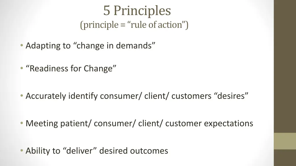 5 principles principle rule of action