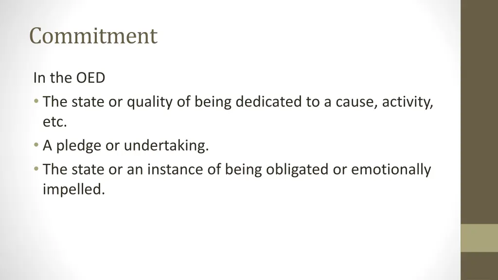 commitment