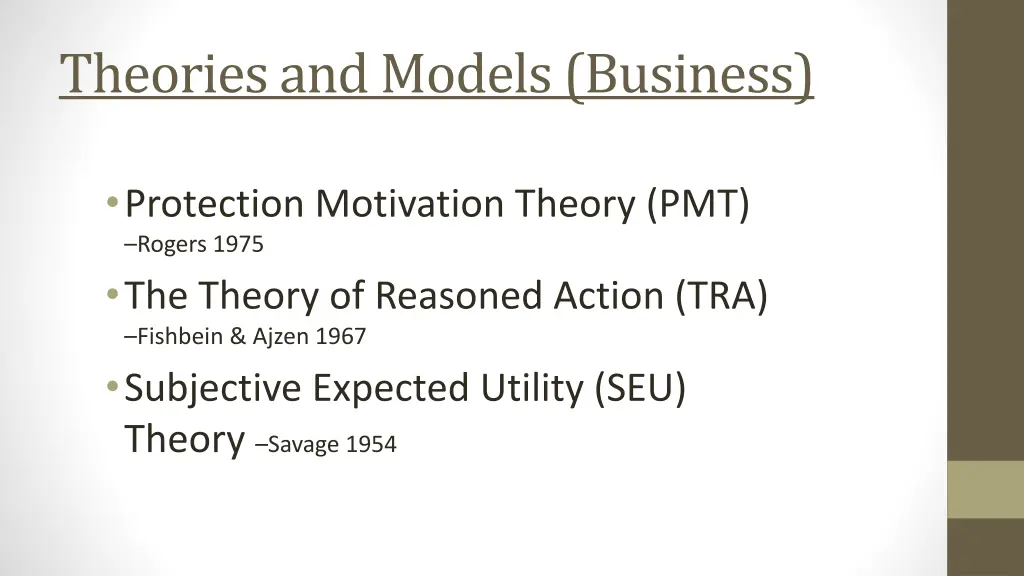 theories and models business