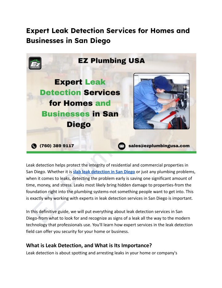 expert leak detection services for homes