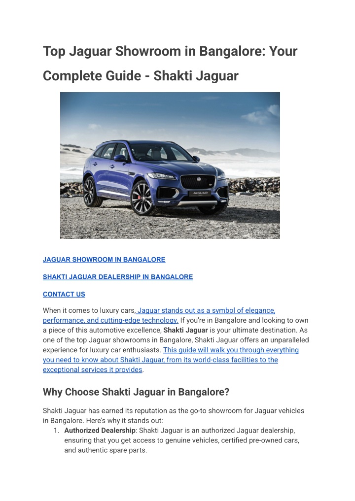 top jaguar showroom in bangalore your