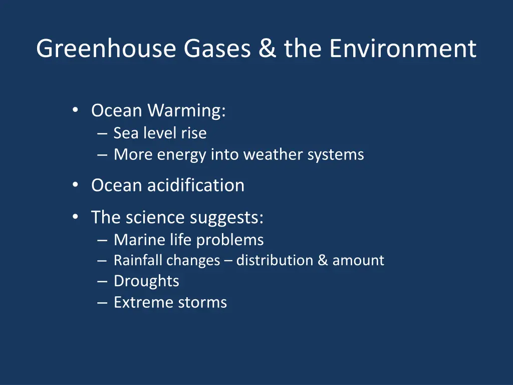 greenhouse gases the environment