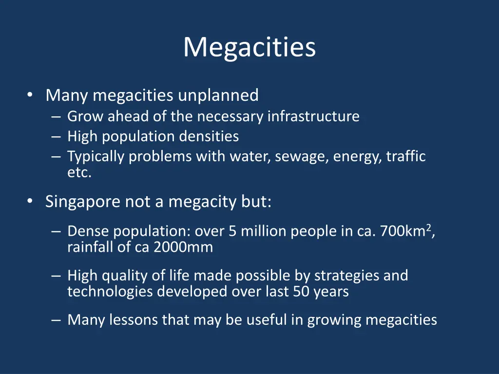 megacities