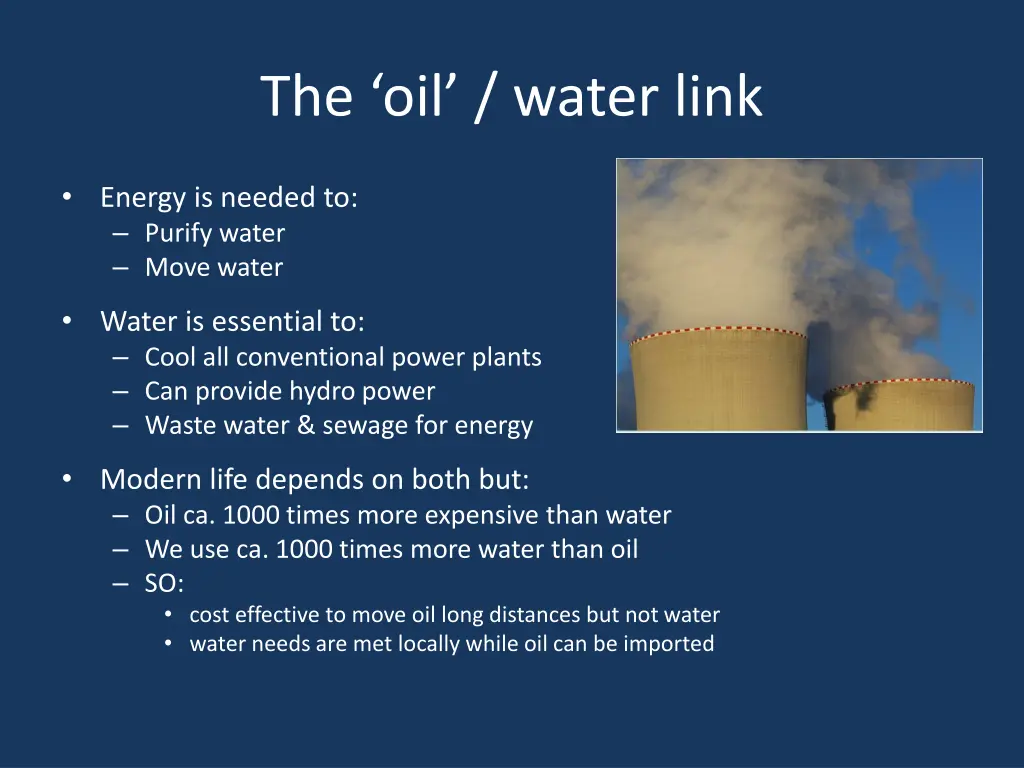 the oil water link
