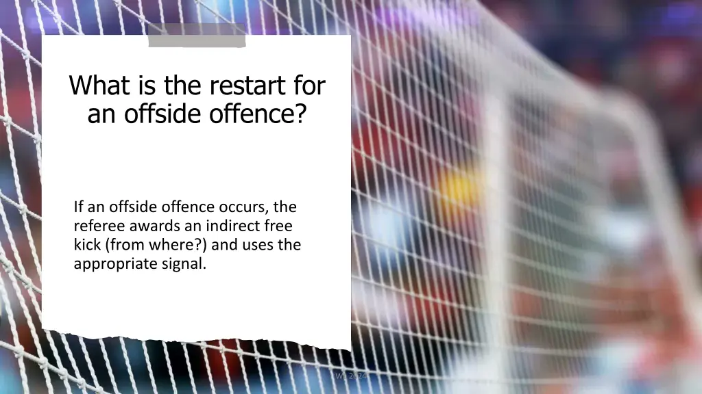 what is the restart for an offside offence