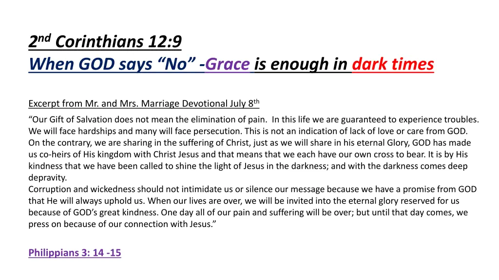2 nd corinthians 12 9 when god says no grace