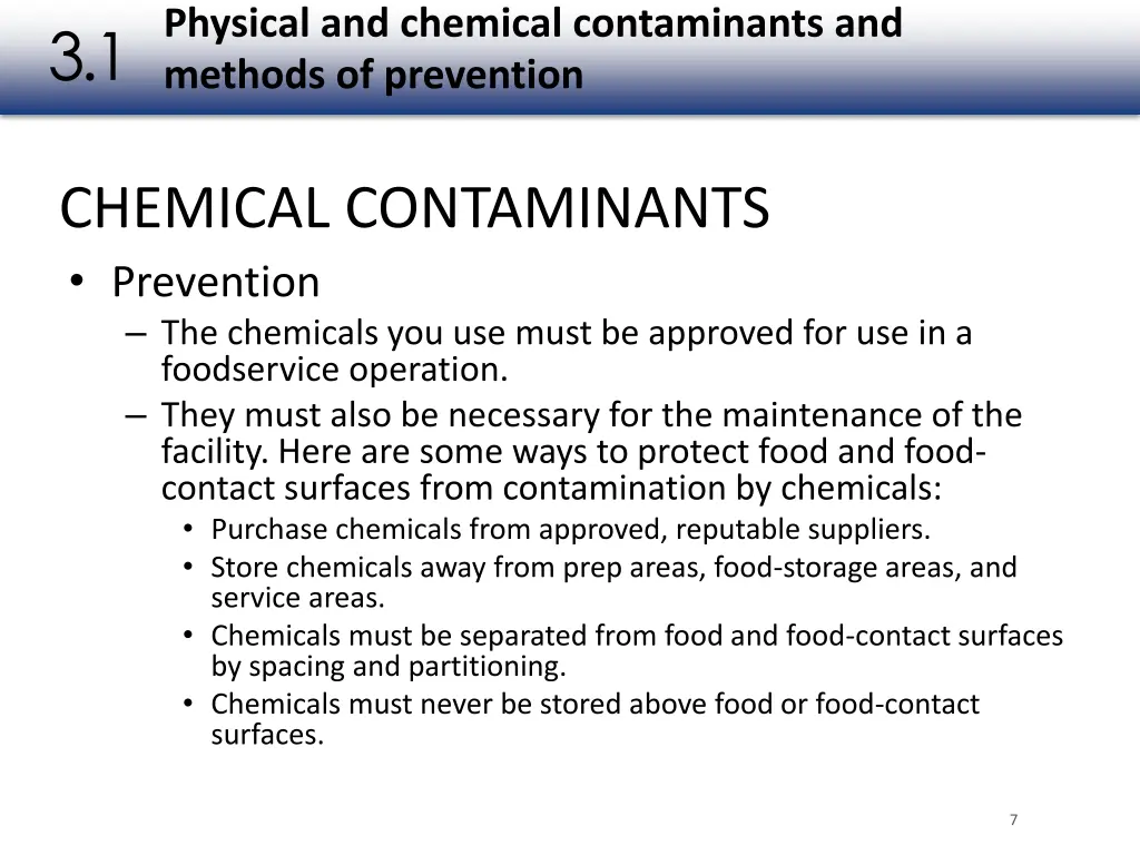 physical and chemical contaminants and methods 3