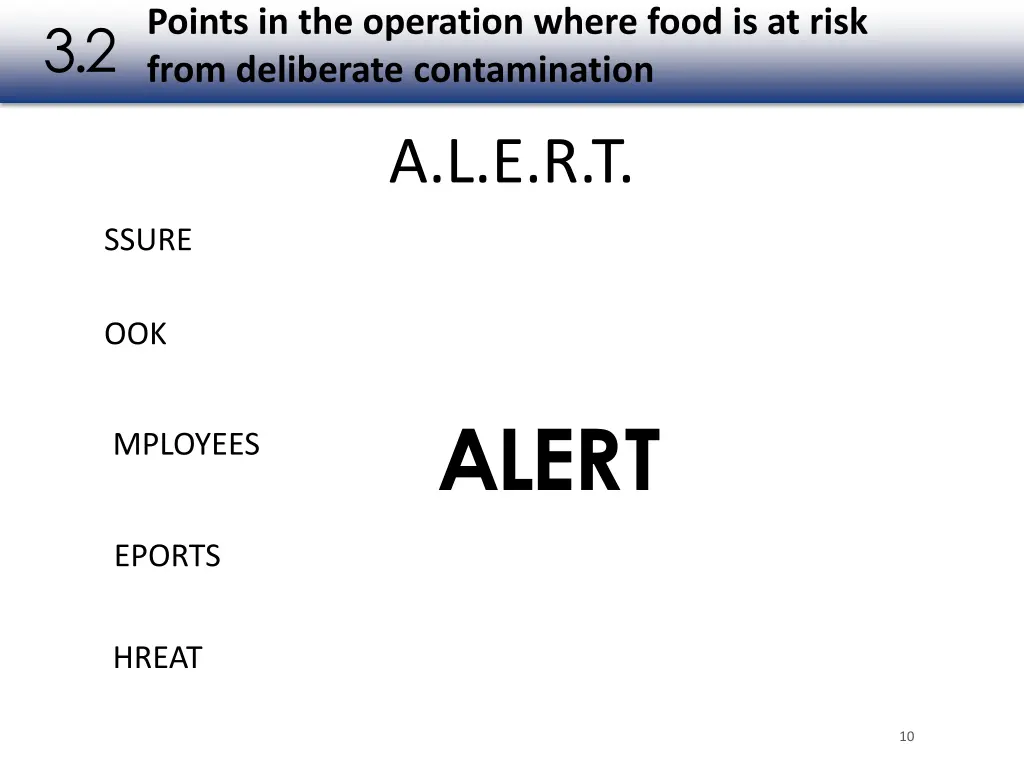 points in the operation where food is at risk 1