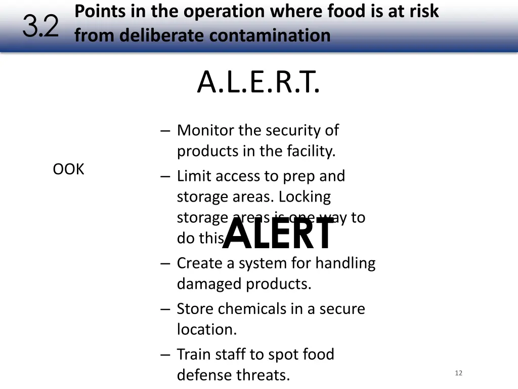 points in the operation where food is at risk 3