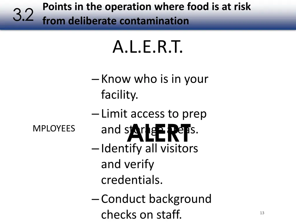 points in the operation where food is at risk 4