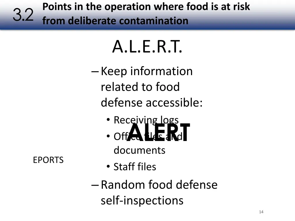 points in the operation where food is at risk 5