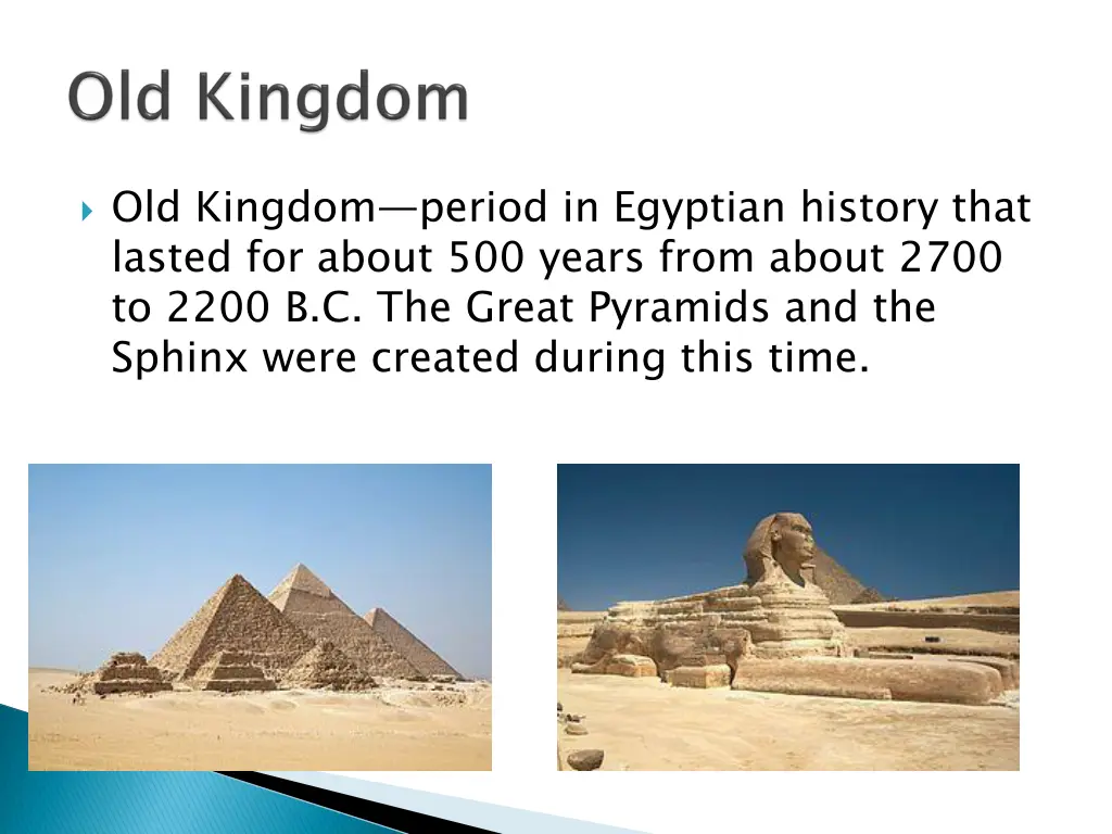 old kingdom period in egyptian history that