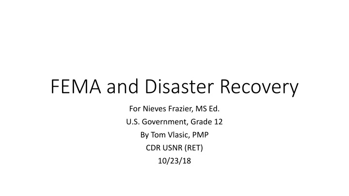 fema and disaster recovery