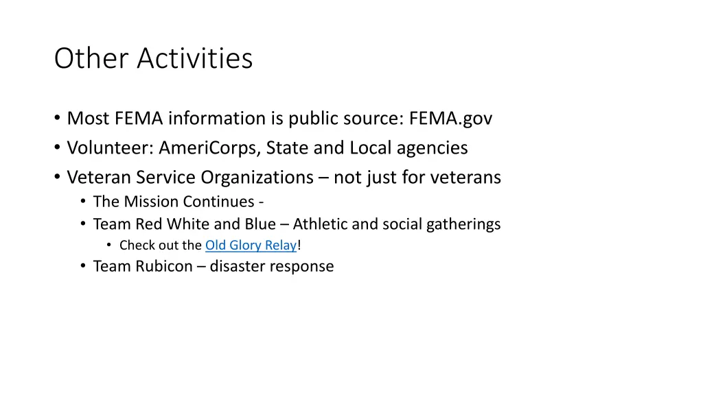 other activities