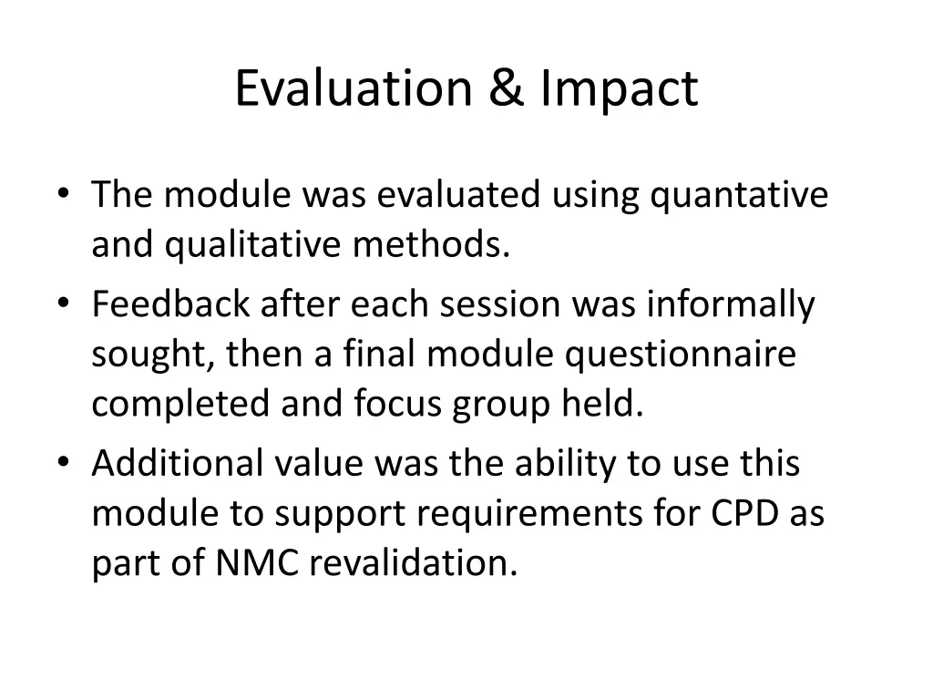 evaluation impact