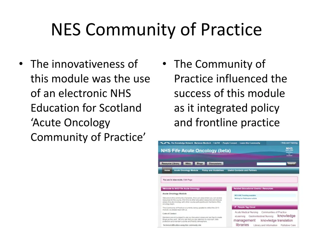 nes community of practice