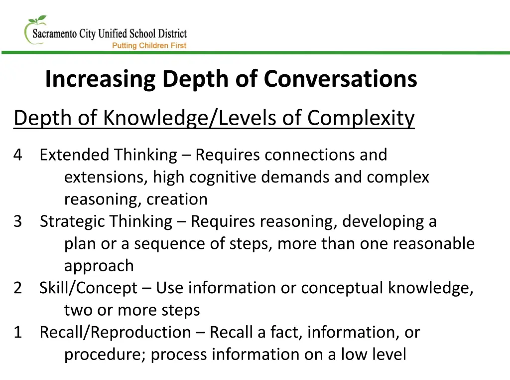 increasing depth of conversations
