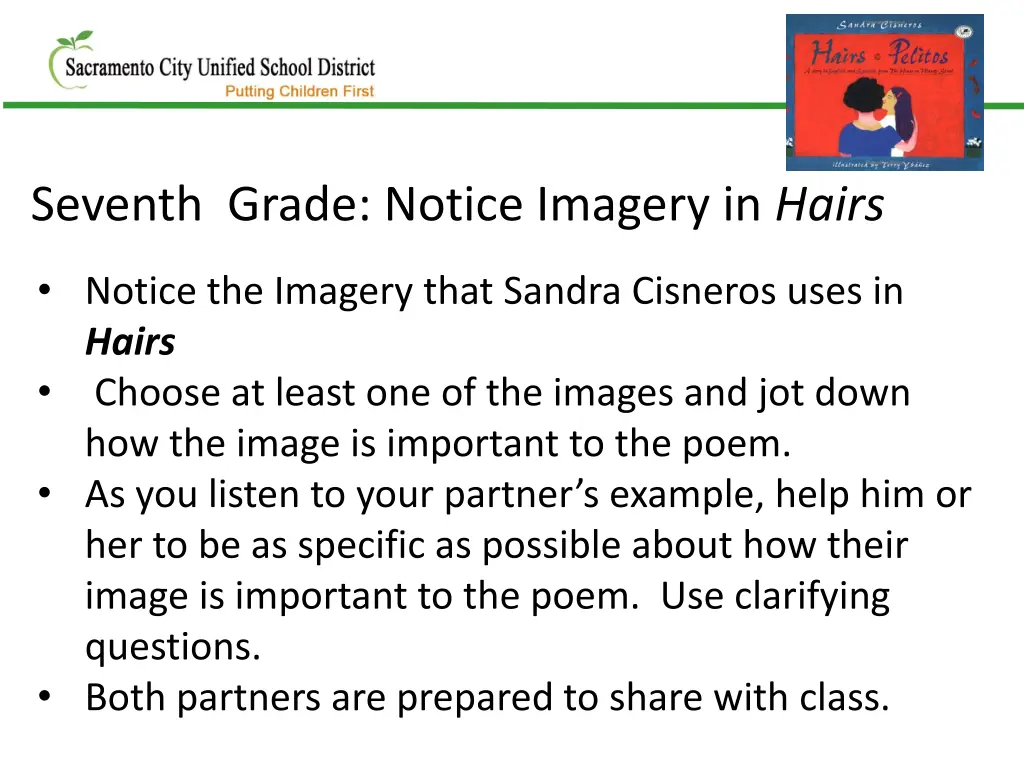 seventh grade notice imagery in hairs