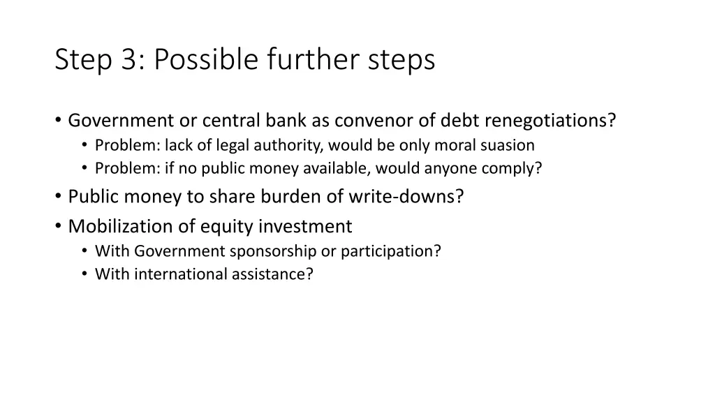 step 3 possible further steps