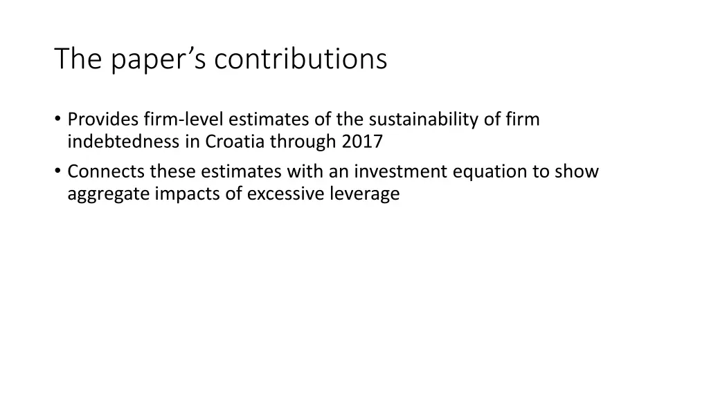 the paper s contributions