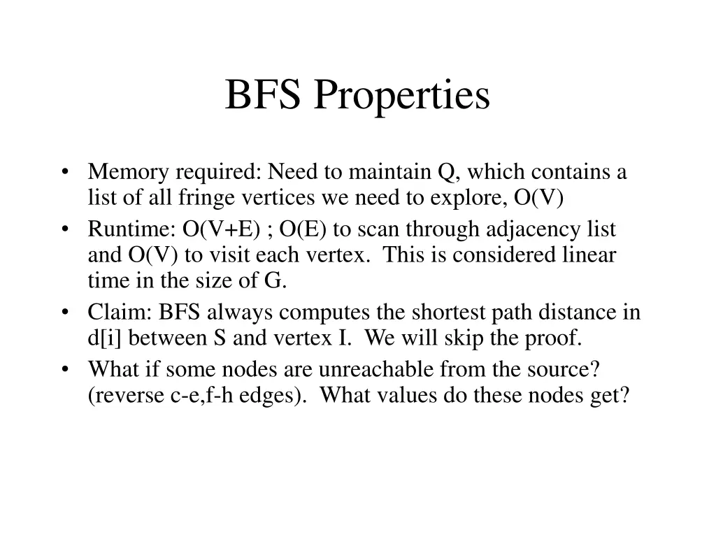 bfs properties