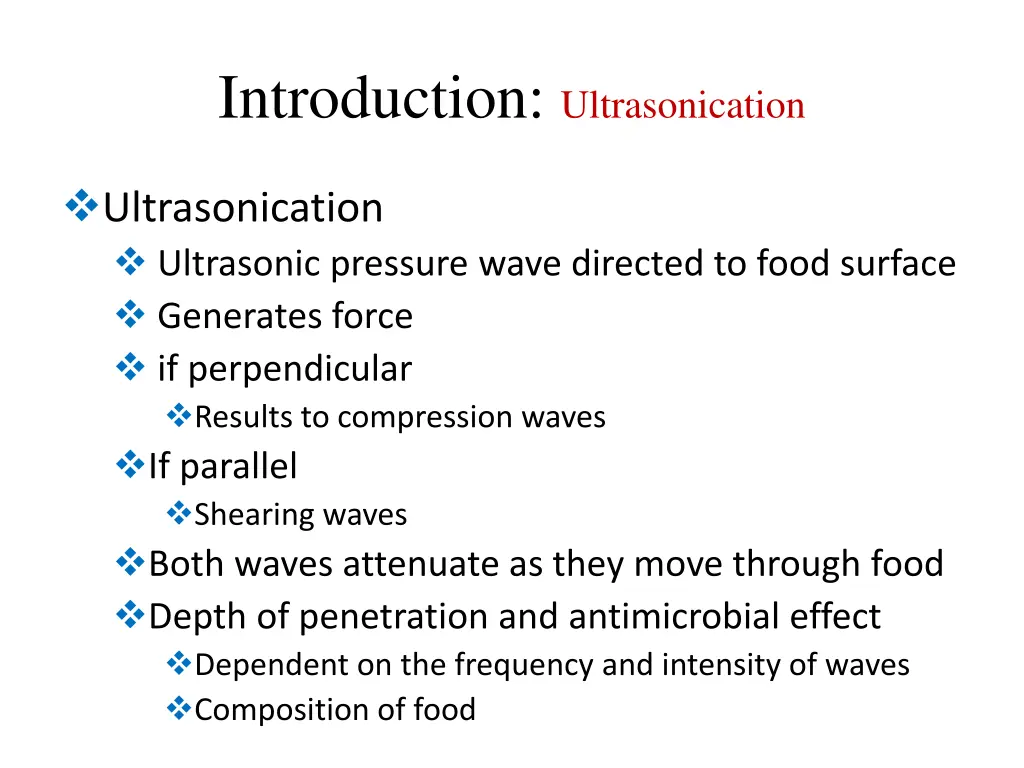 introduction ultrasonication