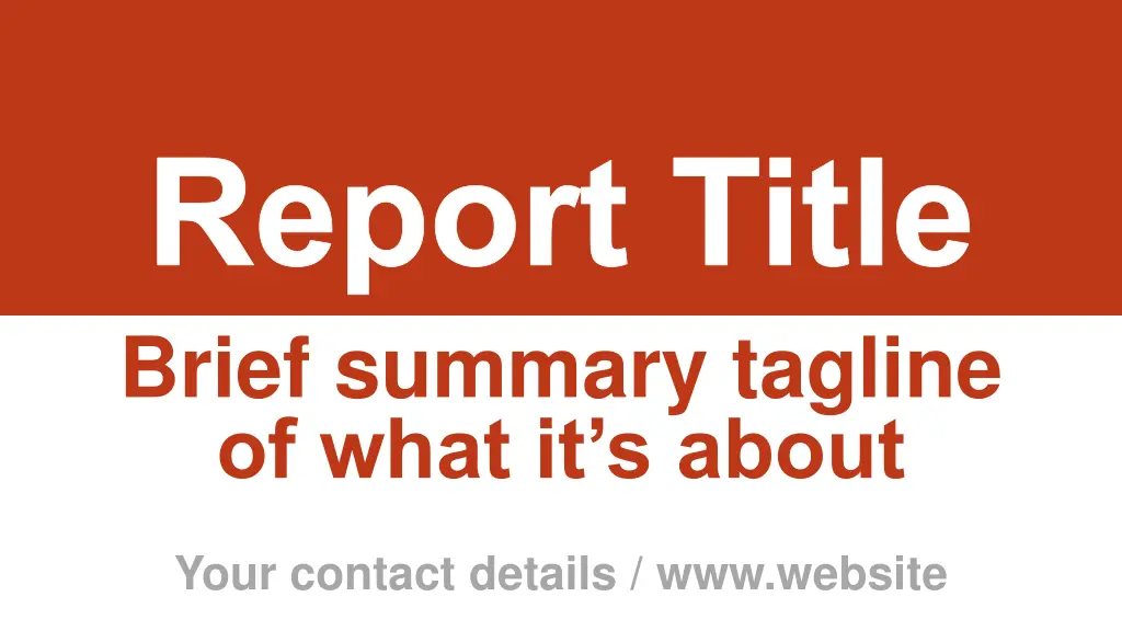 report title brief summary tagline of what