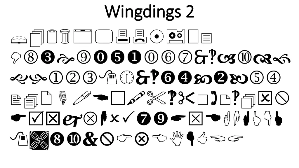 wingdings 2 wingdings 2