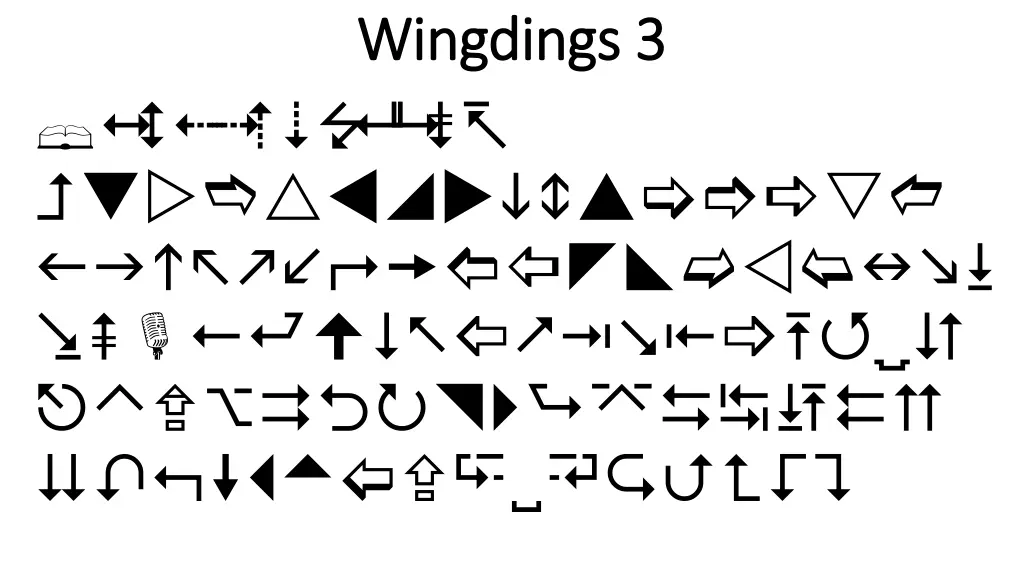 wingdings 3 wingdings 3