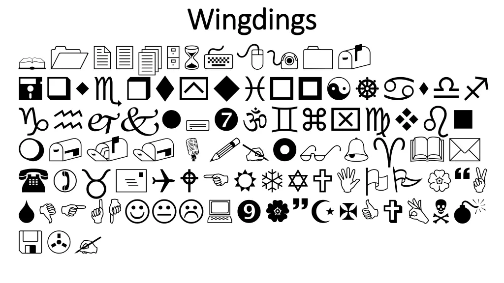 wingdings wingdings