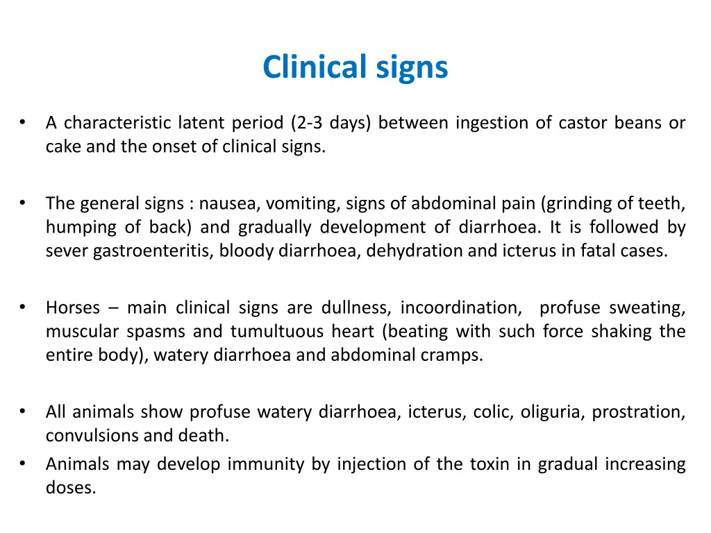 clinical signs