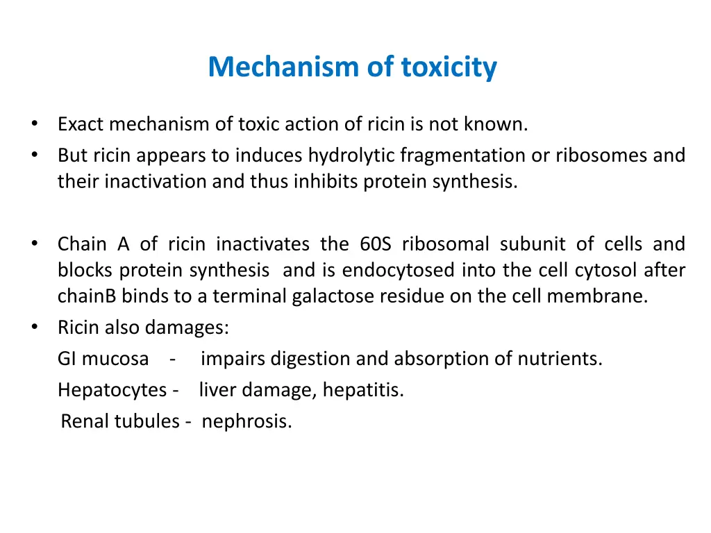 mechanism of toxicity 1