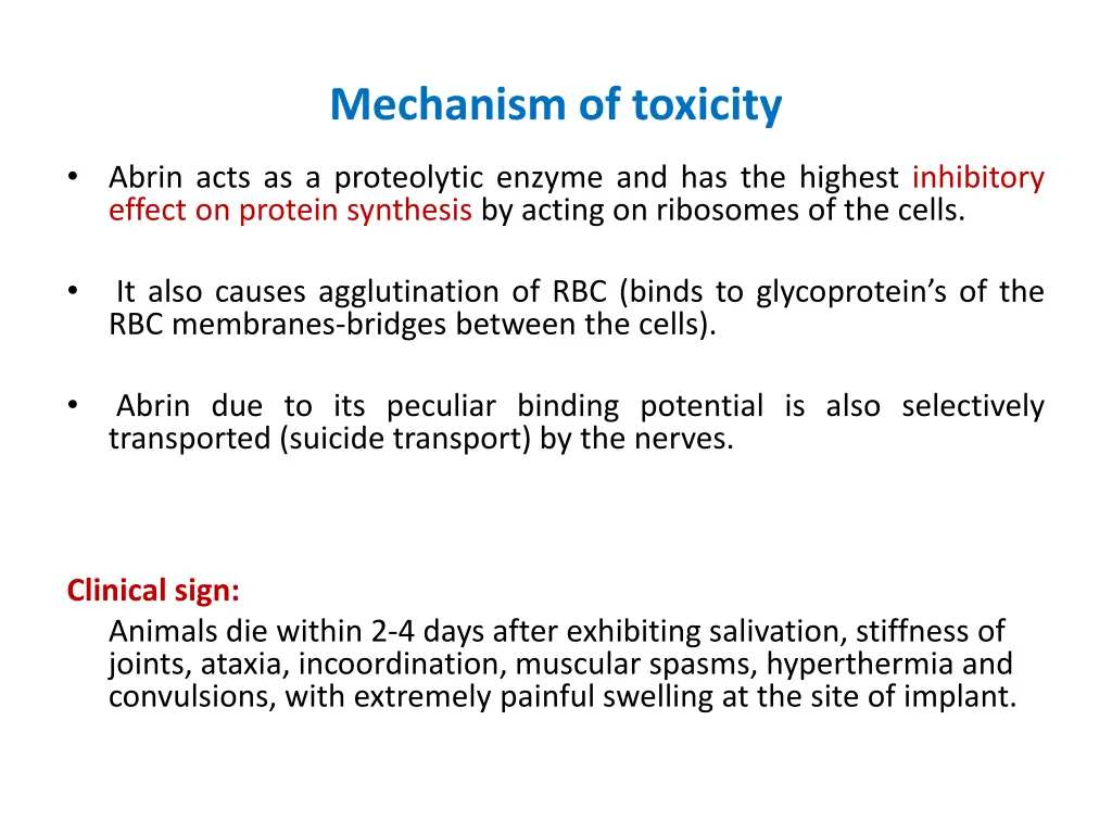 mechanism of toxicity