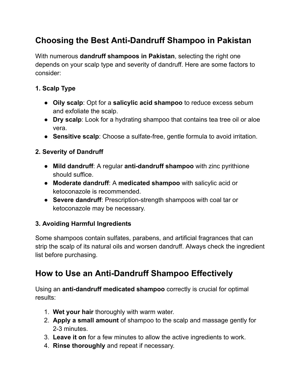 choosing the best anti dandruff shampoo