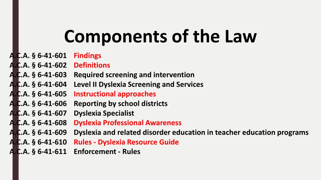 components of the law