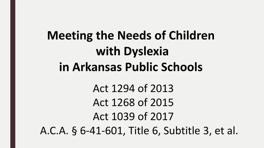 meeting the needs of children with dyslexia