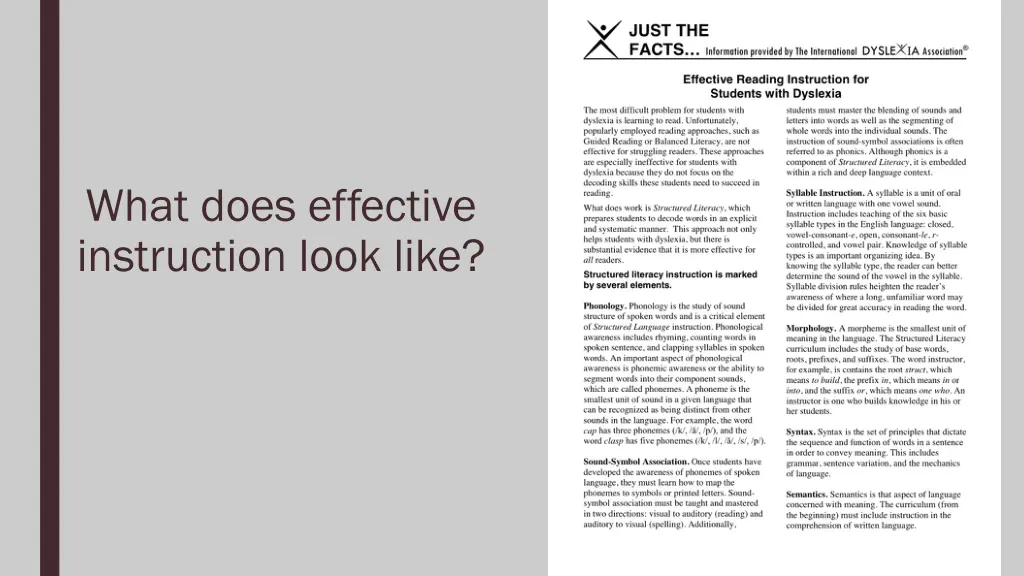 what does effective instruction look like