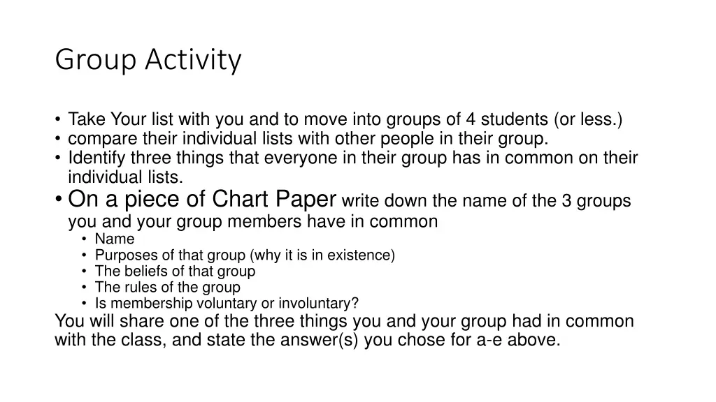 group activity