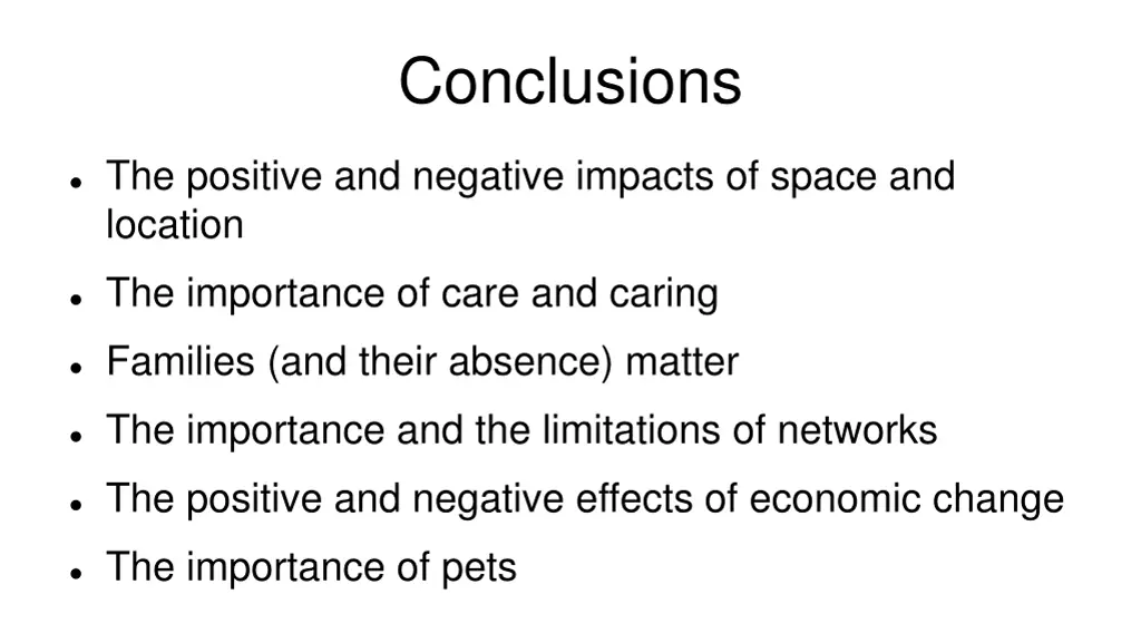 conclusions