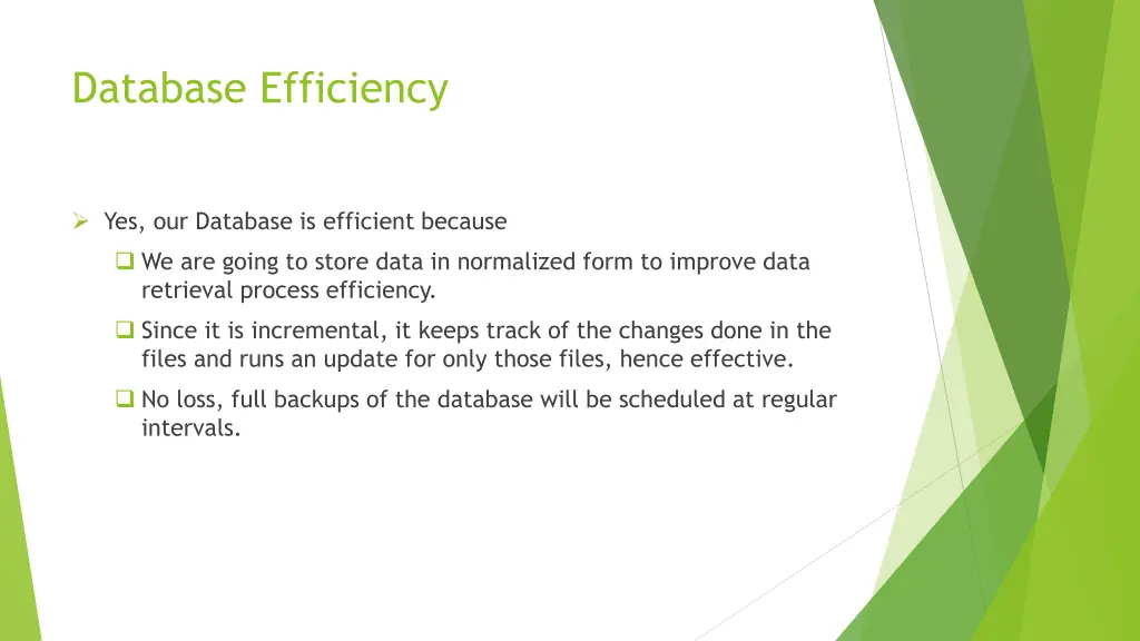 database efficiency