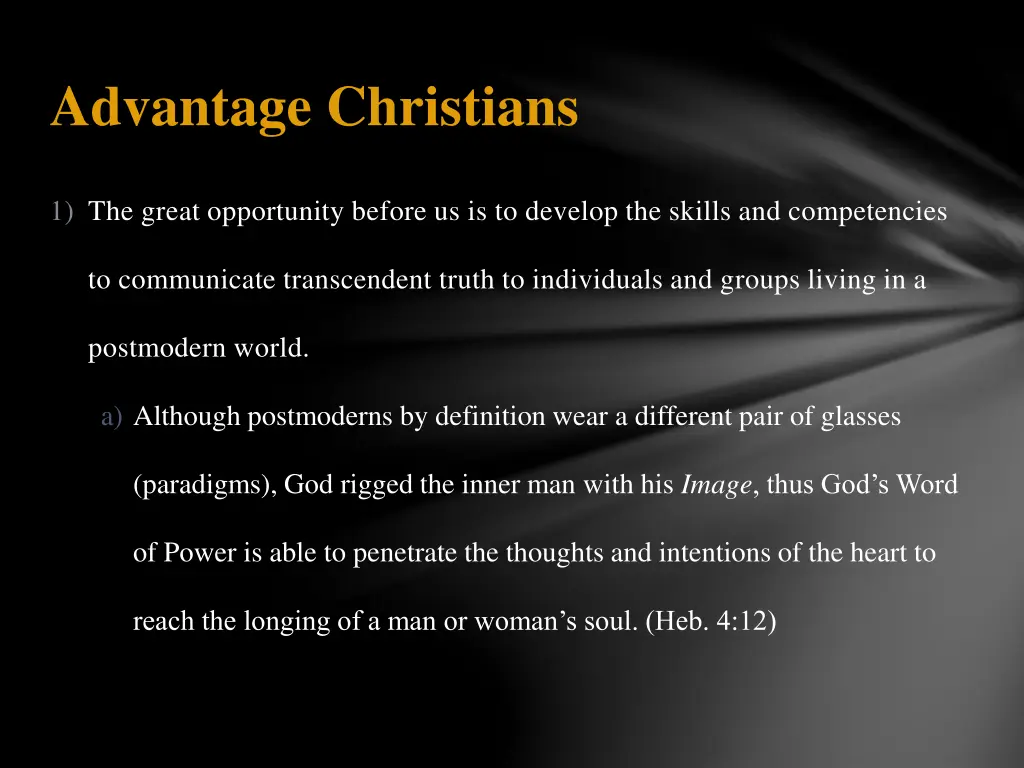 advantage christians